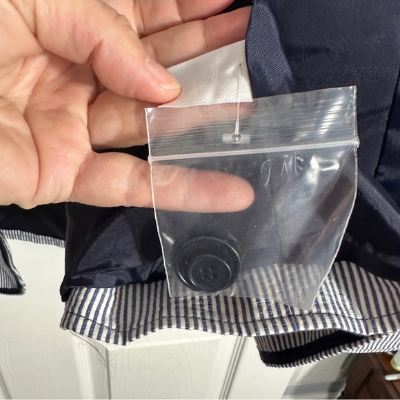 NEW Talbots size 20W seersucker blazer, blue/white, lined, cotton, nautical - Picture 12 of 13